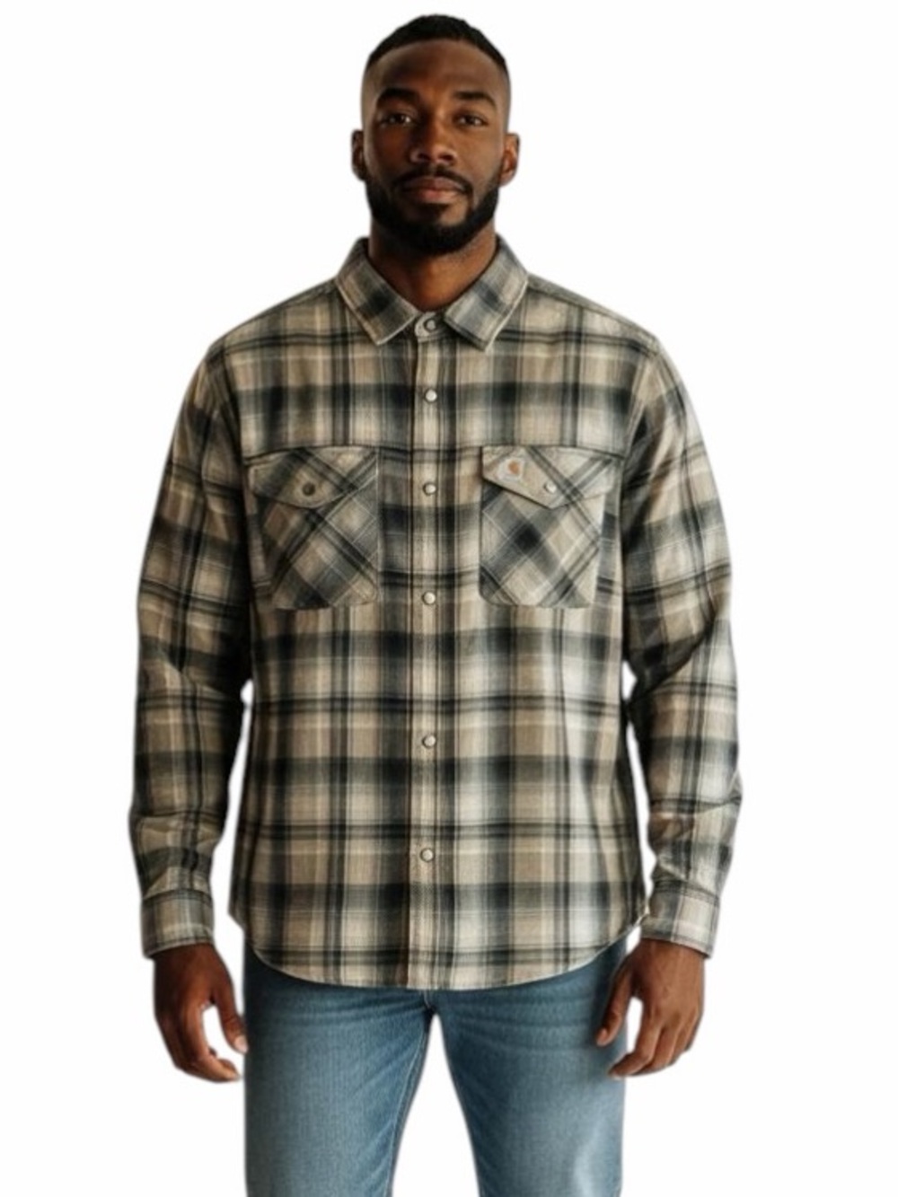 Carhartt•Men's Plaid Relaxed Fit Button Down Shirt
